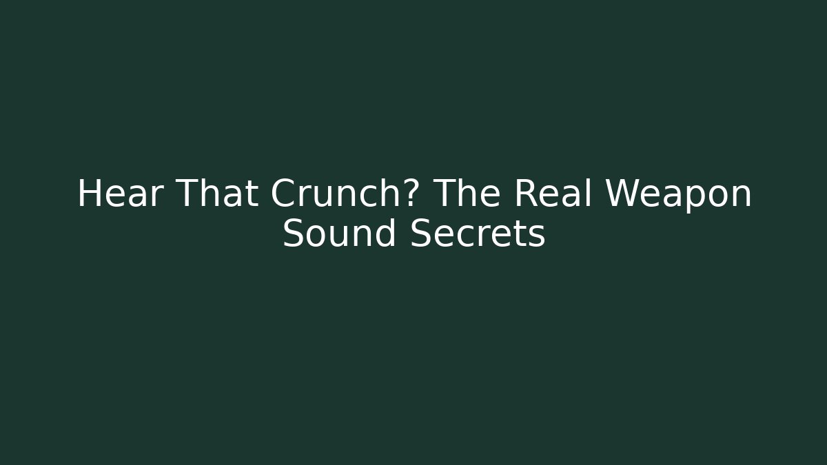 Hear That Crunch? The Real Weapon Sound Secrets