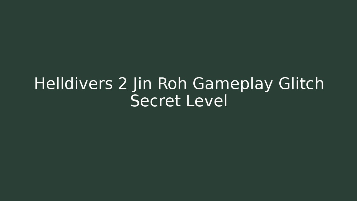 Helldivers 2 Jin Roh Gameplay Glitch Secret Level - Create More Assets