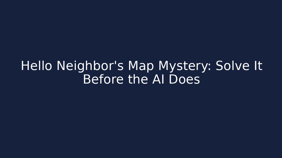 Hello Neighbor's Map Mystery: Solve It Before the AI Does