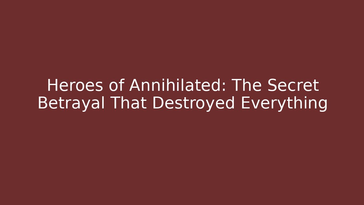 Heroes of Annihilated: The Secret Betrayal That Destroyed Everything