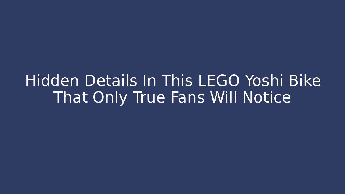 Hidden Details In This LEGO Yoshi Bike That Only True Fans Will Notice