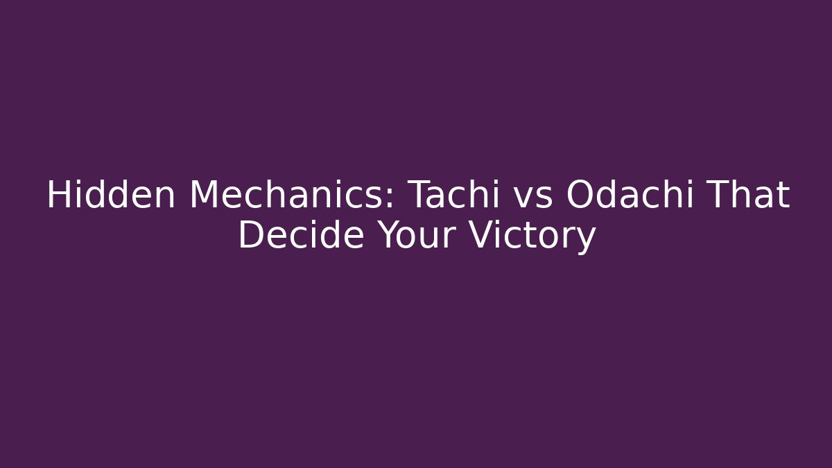 Hidden Mechanics: Tachi vs Odachi That Decide Your Victory