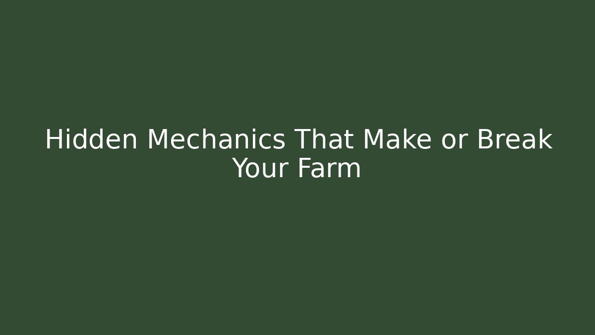 Hidden Mechanics That Make or Break Your Farm