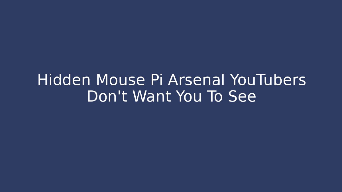 Hidden Mouse Pi Arsenal YouTubers Don't Want You To See