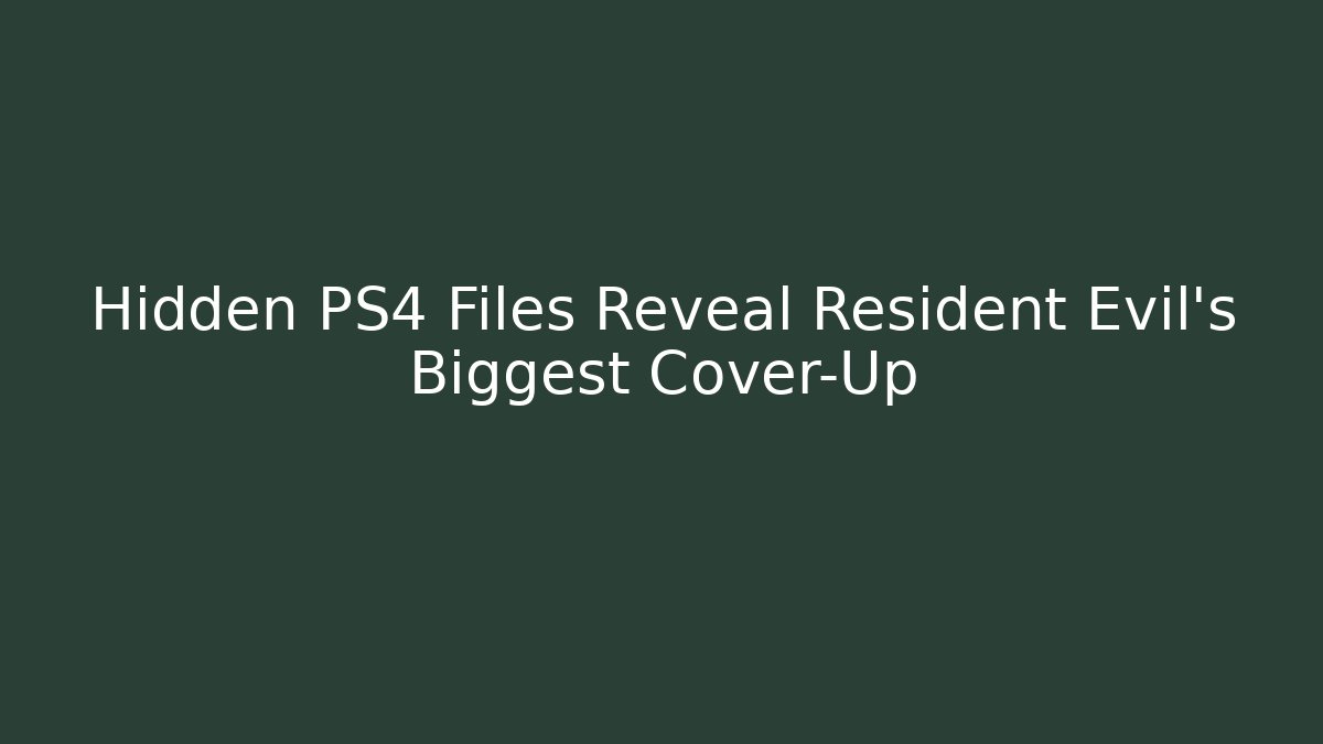 Hidden PS4 Files Reveal Resident Evil’s Biggest Cover-Up