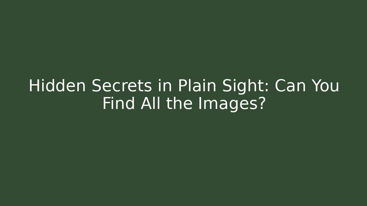 Hidden Secrets in Plain Sight: Can You Find All the Images?