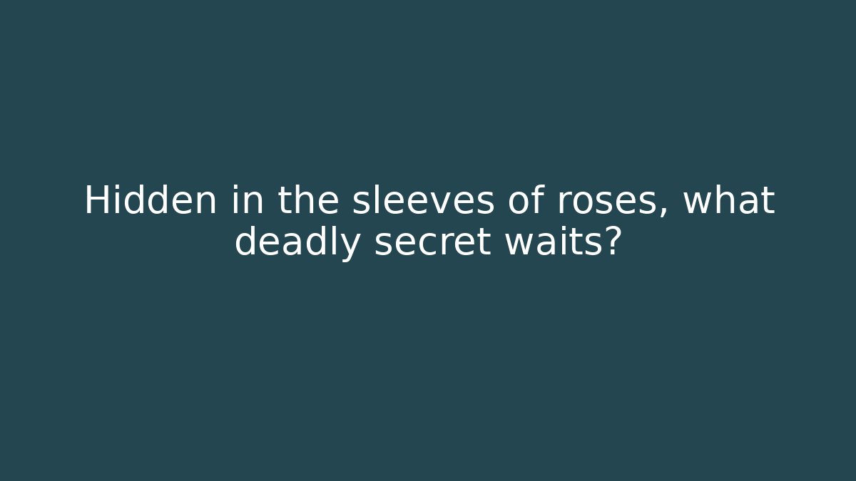 Hidden in the sleeves of roses, what deadly secret waits?