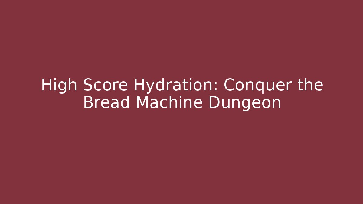 High Score Hydration: Conquer the Bread Machine Dungeon
