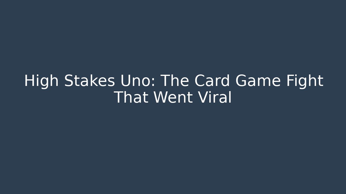 High Stakes Uno: The Card Game Fight That Went Viral