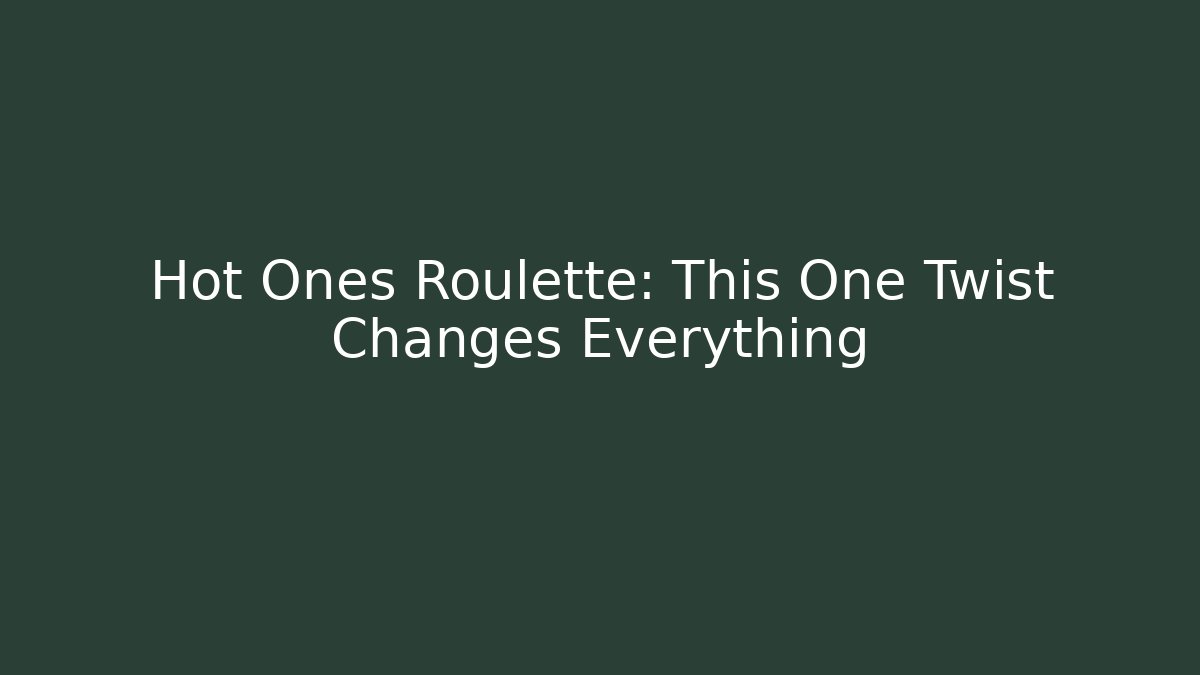 Hot Ones Roulette: This One Twist Changes Everything