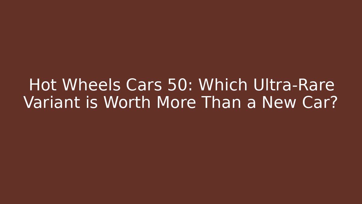 Hot Wheels Cars 50: Which Ultra-Rare Variant is Worth More Than a New Car?