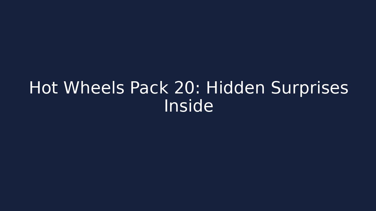 Hot Wheels Pack 20: Hidden Surprises Inside - Create More Assets