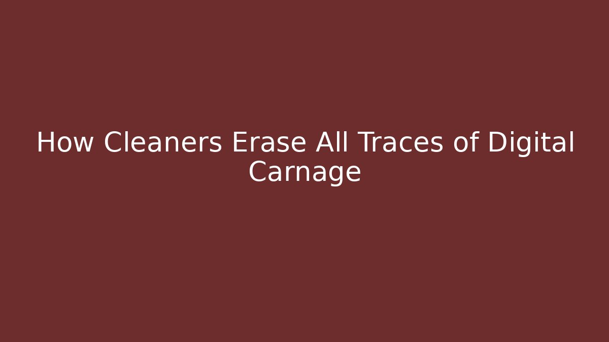 How Cleaners Erase All Traces of Digital Carnage
