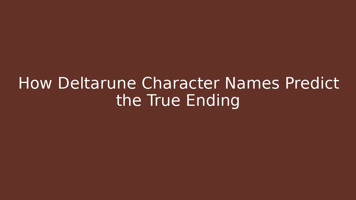 How Deltarune Character Names Predict the True Ending - Create More Assets