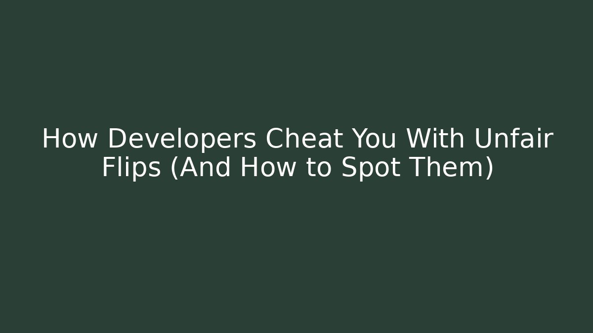 How Developers Cheat You With Unfair Flips (And How to Spot Them)