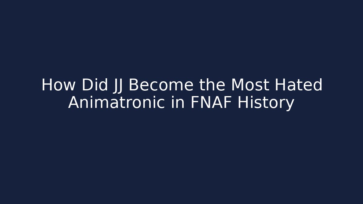 How Did JJ Become the Most Hated Animatronic in FNAF History