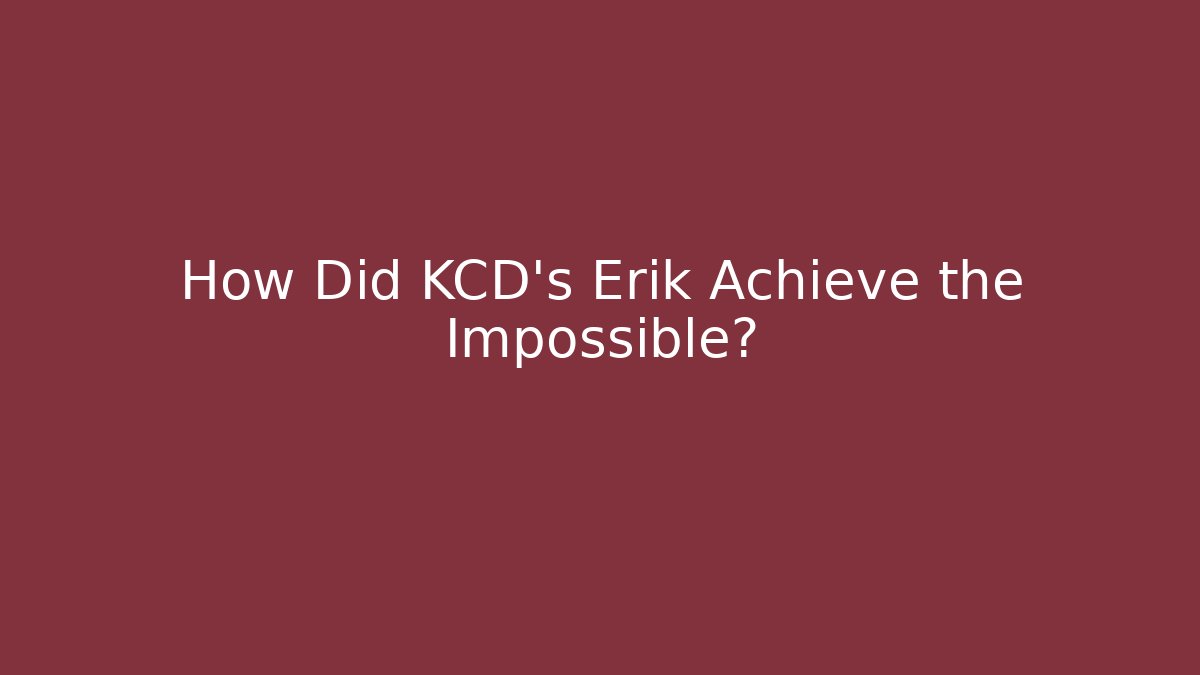 How Did KCD's Erik Achieve the Impossible? - Create More Assets