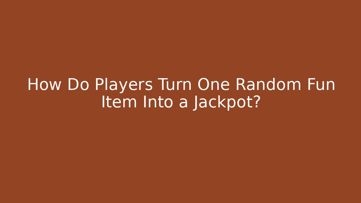 How Do Players Turn One Random Fun Item Into a Jackpot? - Create More Assets