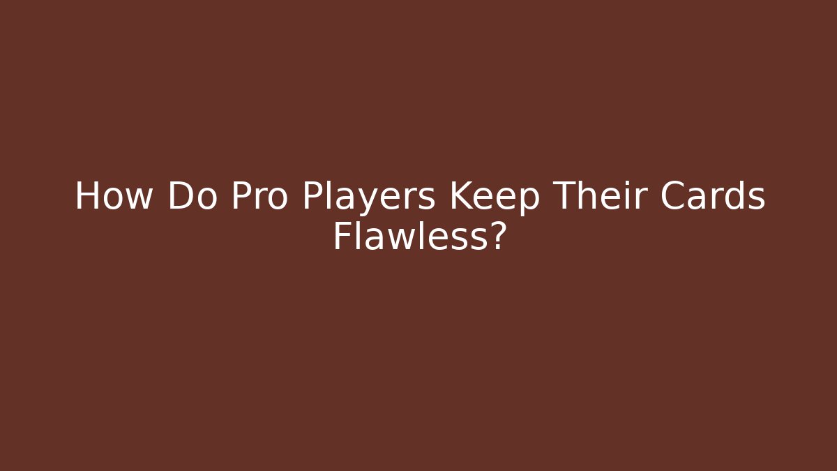 How Do Pro Players Keep Their Cards Flawless?