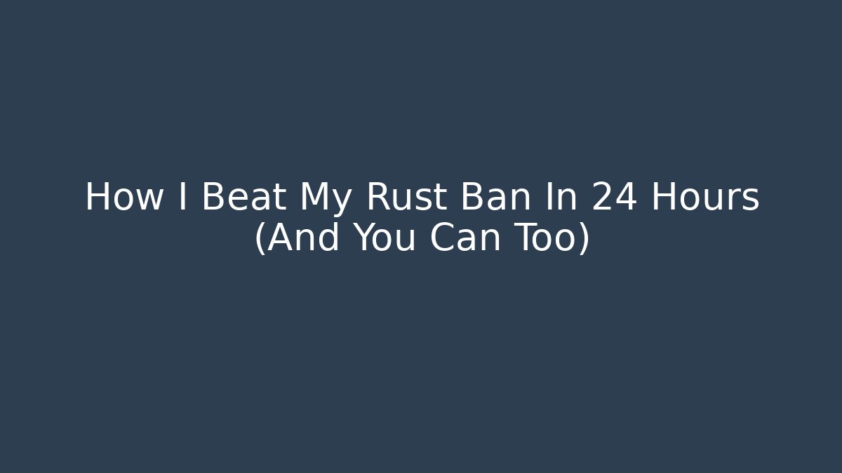 How I Beat My Rust Ban In 24 Hours (And You Can Too)