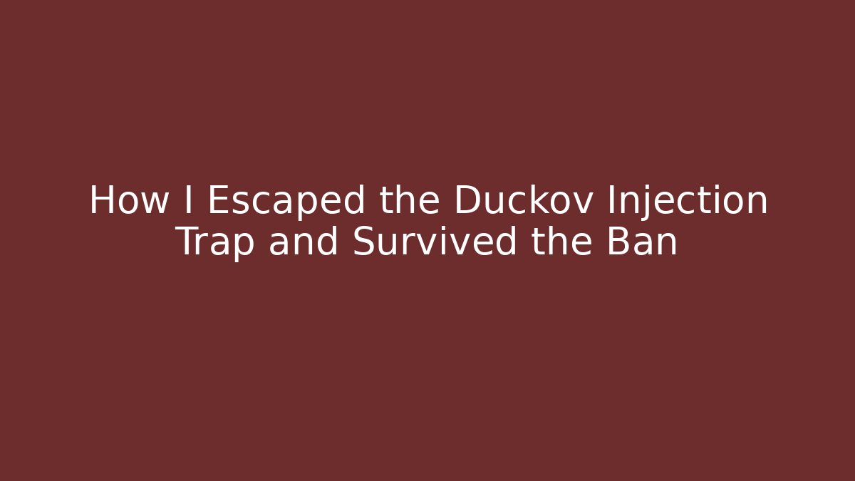 How I Escaped the Duckov Injection Trap and Survived the Ban