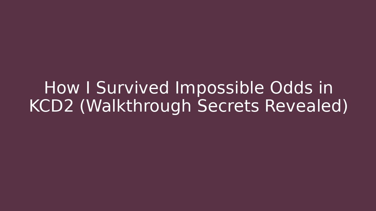 How I Survived Impossible Odds in KCD2 (Walkthrough Secrets Revealed)