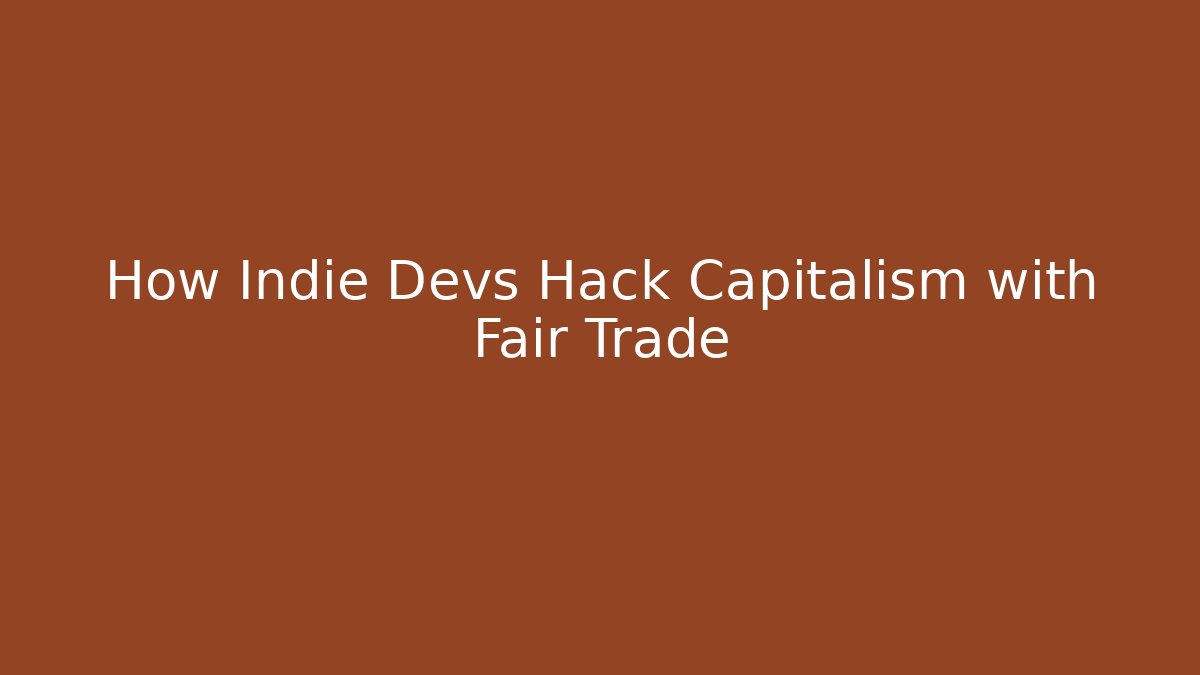 How Indie Devs Hack Capitalism with Fair Trade