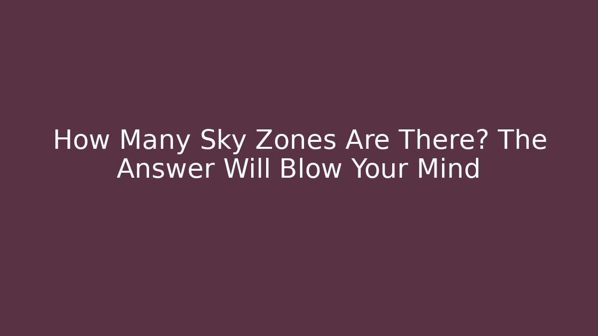 How Many Sky Zones Are There? The Answer Will Blow Your Mind