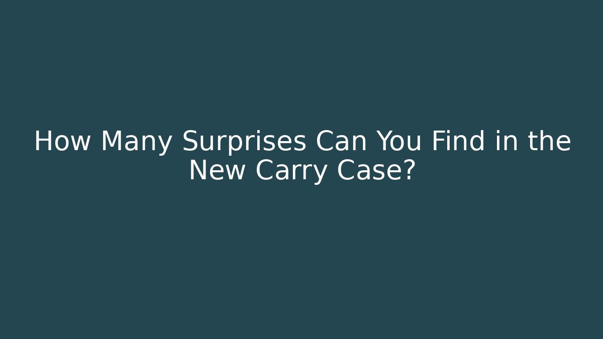 How Many Surprises Can You Find in the New Carry Case?