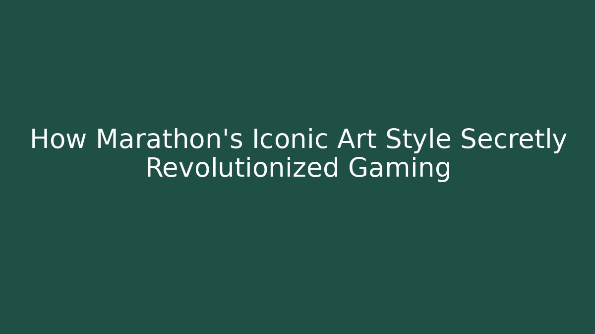 How Marathon's Iconic Art Style Secretly Revolutionized Gaming