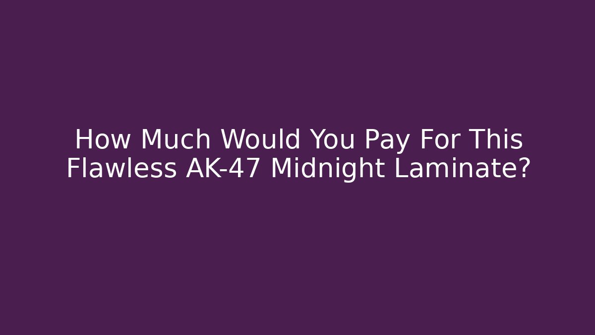 How Much Would You Pay For This Flawless AK-47 Midnight Laminate?