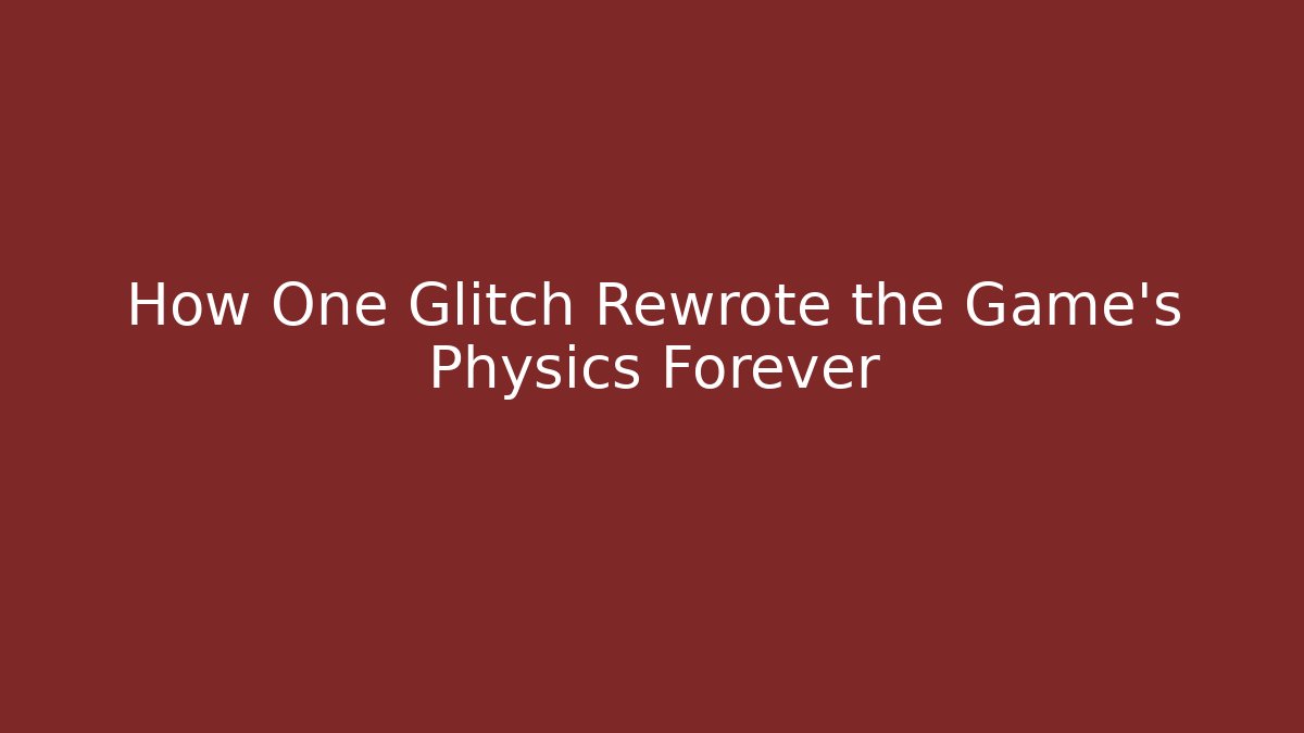 How One Glitch Rewrote the Game’s Physics Forever