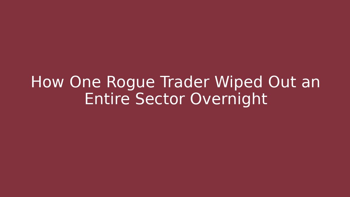 How One Rogue Trader Wiped Out an Entire Sector Overnight