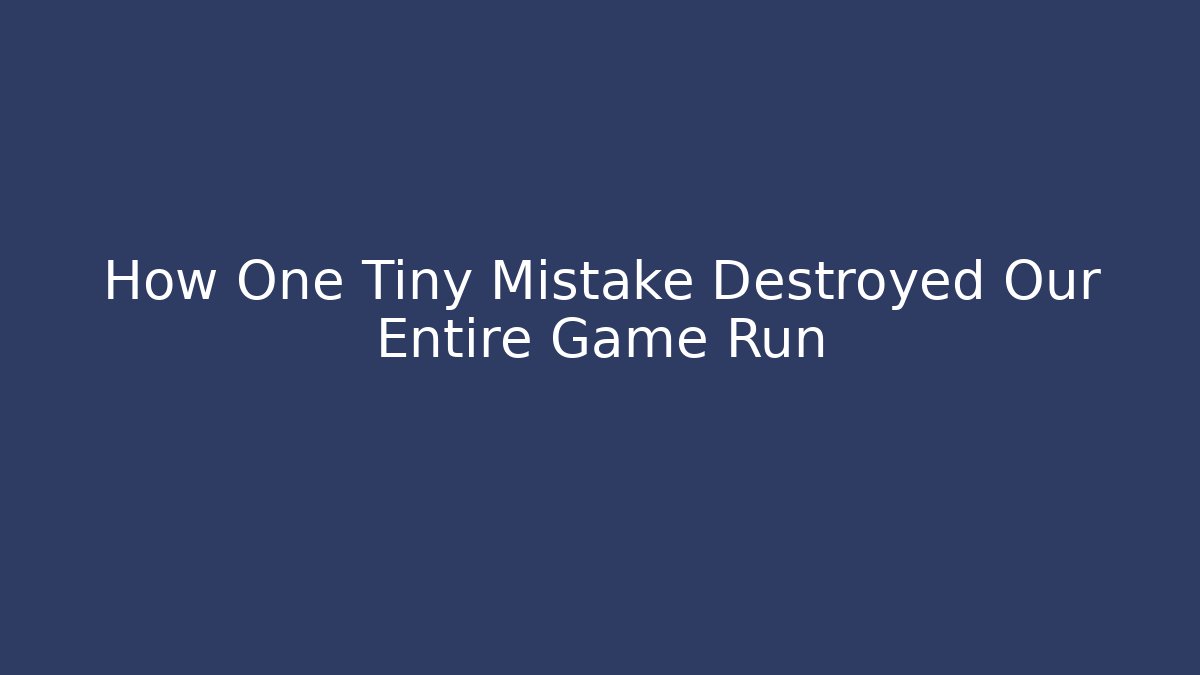 How One Tiny Mistake Destroyed Our Entire Game Run - Create More Assets