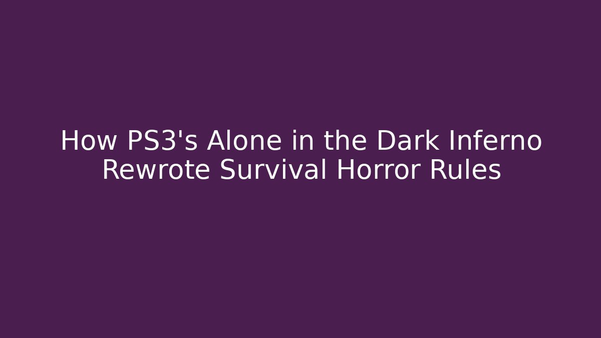 How PS3's Alone in the Dark Inferno Rewrote Survival Horror Rules