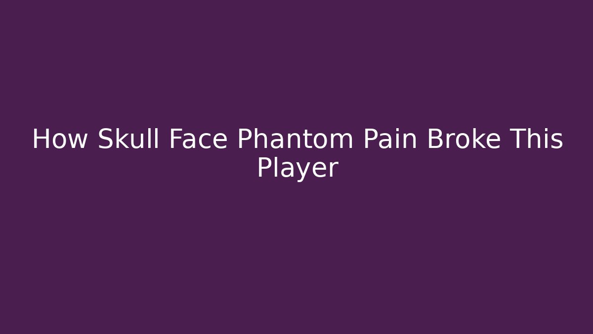 How Skull Face Phantom Pain Broke This Player - Create More Assets