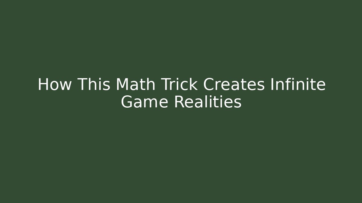 How This Math Trick Creates Infinite Game Realities
