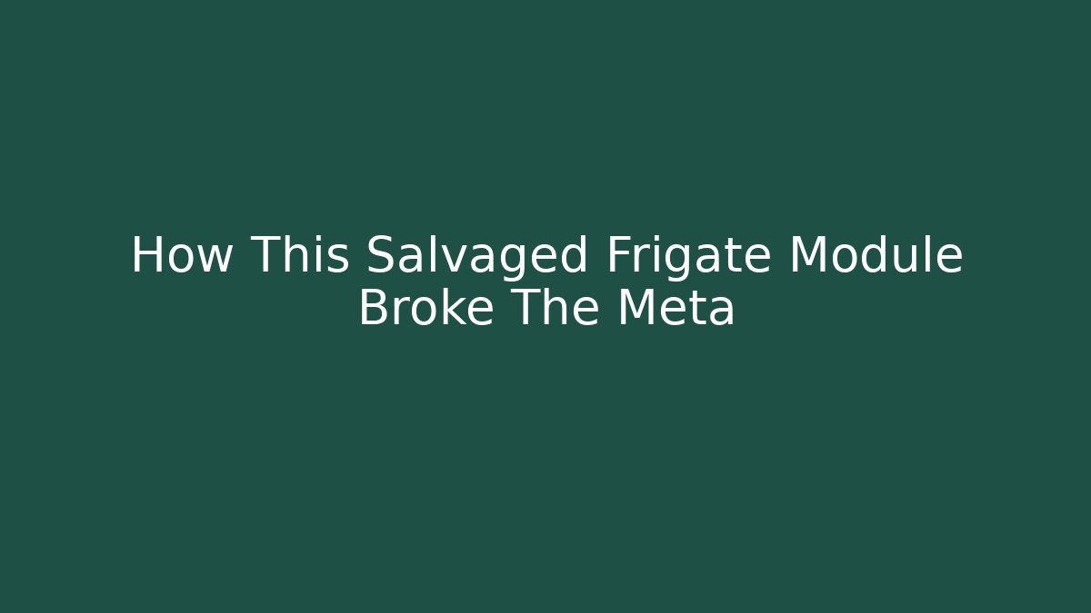 How This Salvaged Frigate Module Broke The Meta