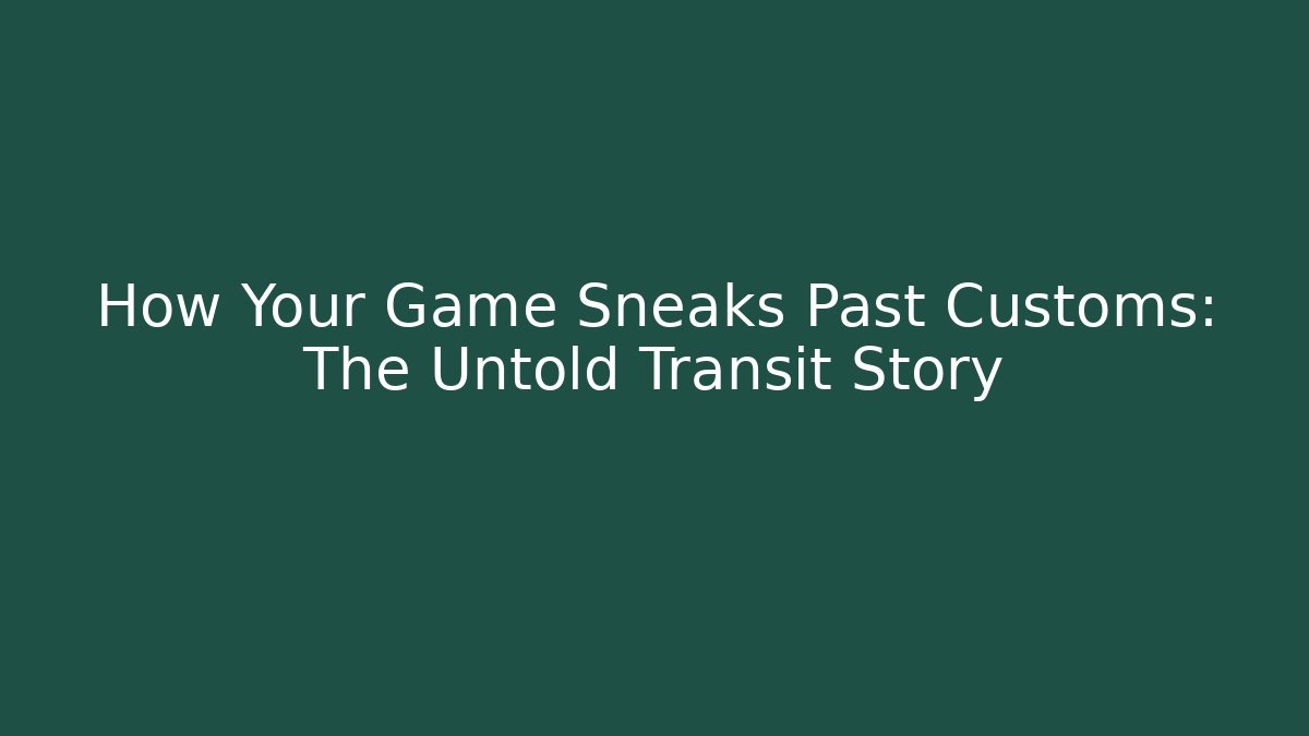 How Your Game Sneaks Past Customs: The Untold Transit Story