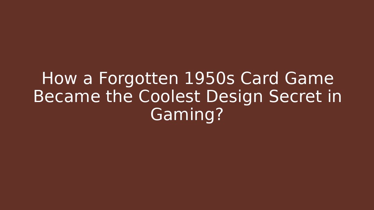 How a Forgotten 1950s Card Game Became the Coolest Design Secret in Gaming?