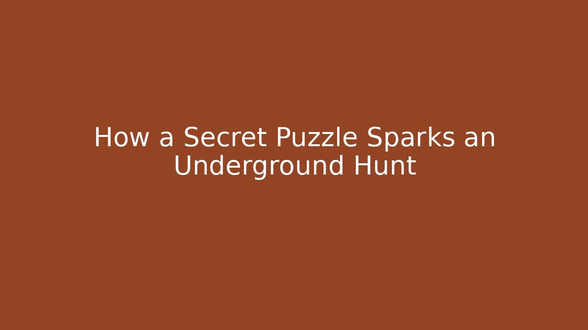 How a Secret Puzzle Sparks an Underground Hunt