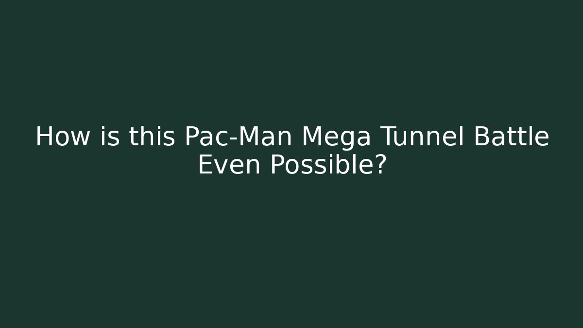 How is this Pac-Man Mega Tunnel Battle Even Possible? - Create More Assets