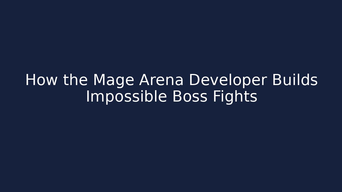 How the Mage Arena Developer Builds Impossible Boss Fights