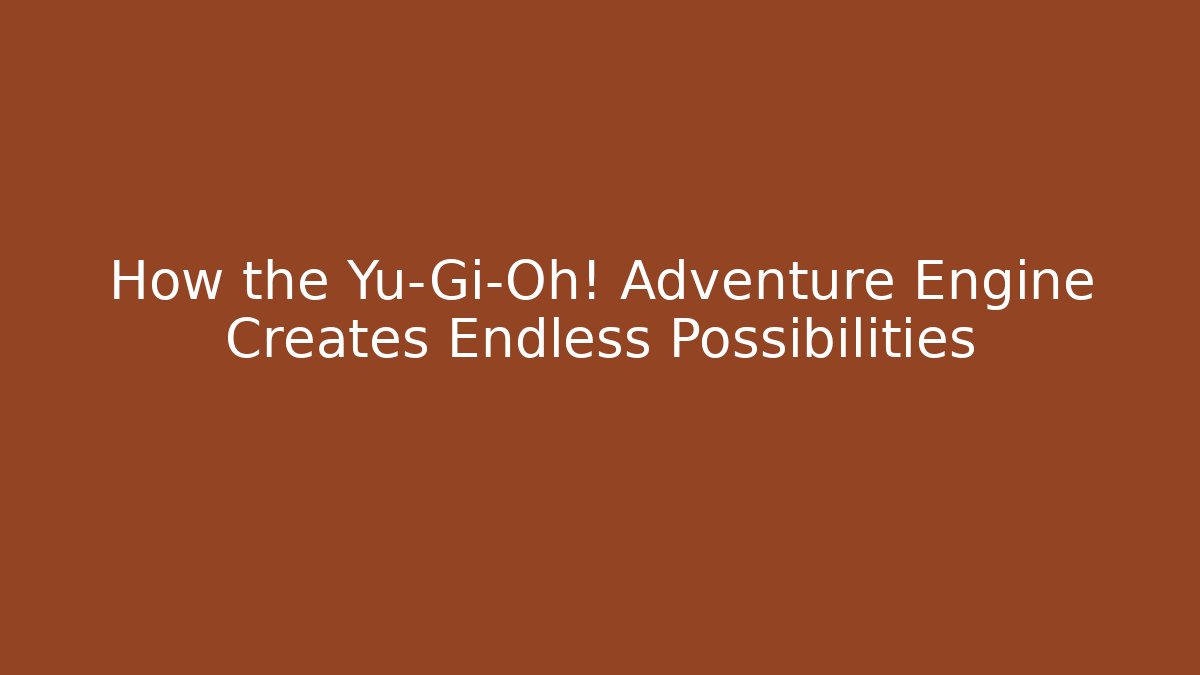 How the Yu-Gi-Oh! Adventure Engine Creates Endless Possibilities - Create More Assets