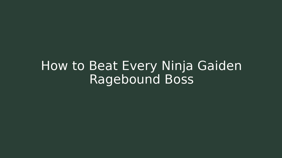 How to Beat Every Ninja Gaiden Ragebound Boss