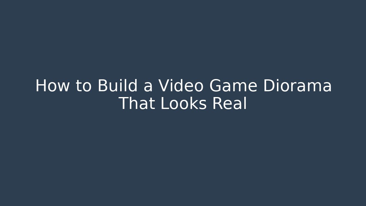 How to Build a Video Game Diorama That Looks Real