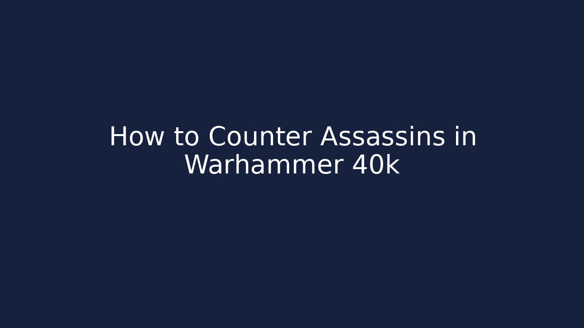 How to Counter Assassins in Warhammer 40k