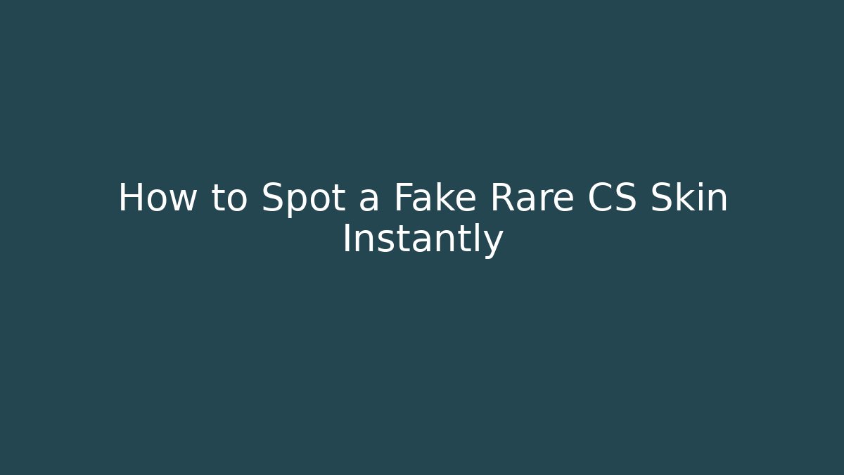 How to Spot a Fake Rare CS Skin Instantly