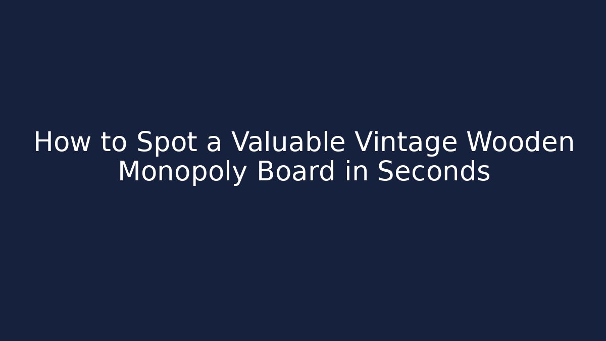 How to Spot a Valuable Vintage Wooden Monopoly Board in Seconds