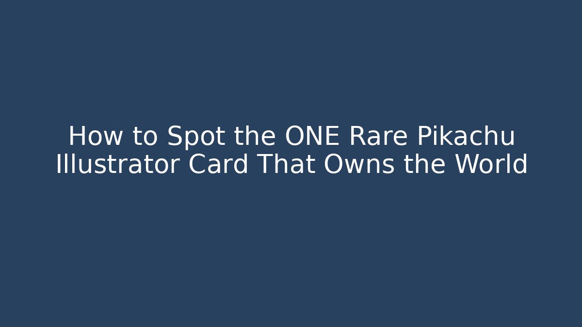 How to Spot the ONE Rare Pikachu Illustrator Card That Owns the World